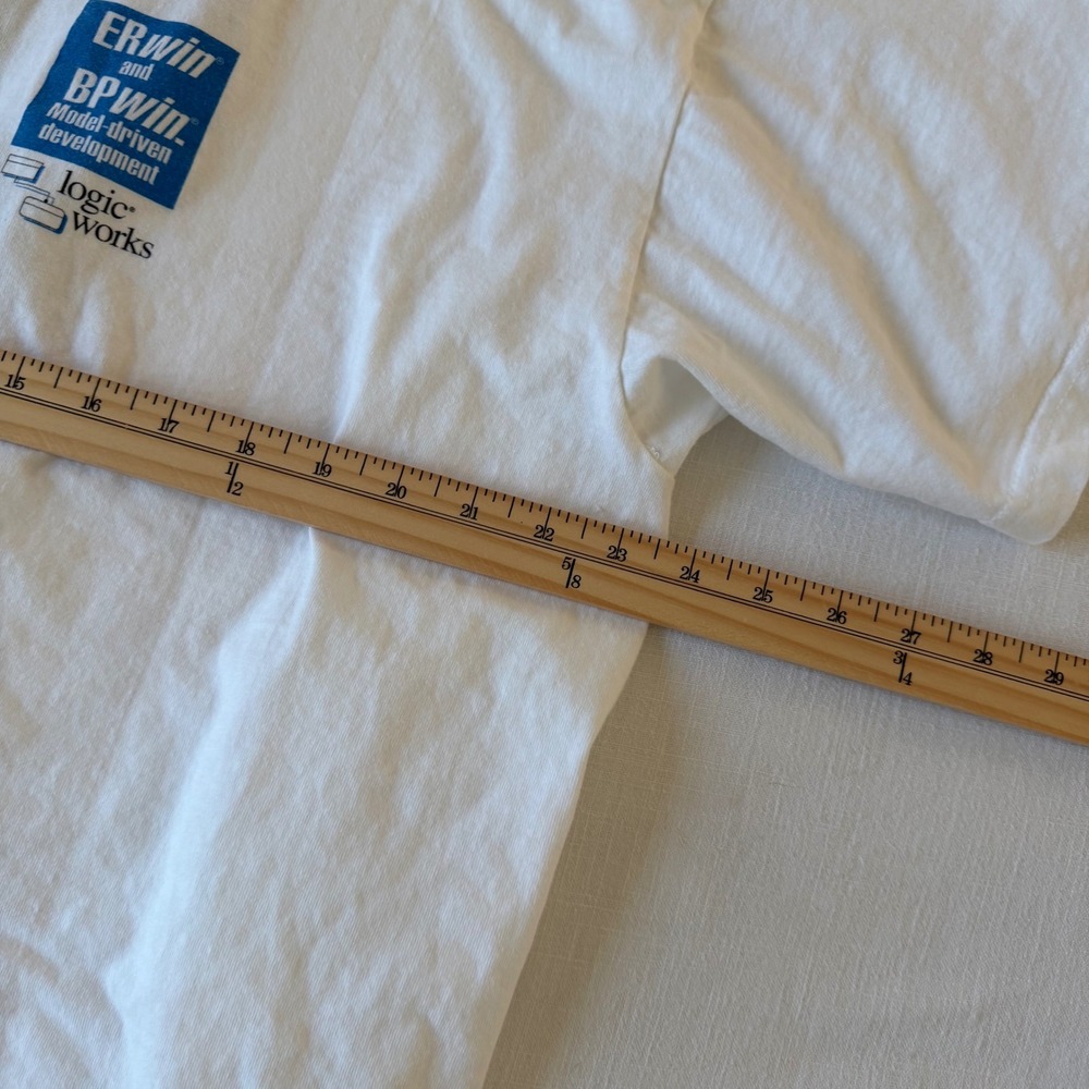 Vintage 90s Tech Silicon Valley Promo T-Shirt White XL Distressed - Picture 8 of 8